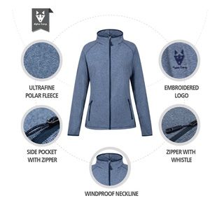 Alpha Camp Women's Long-Sleeve Hooded Full-Zip Fleece Jackets Size M